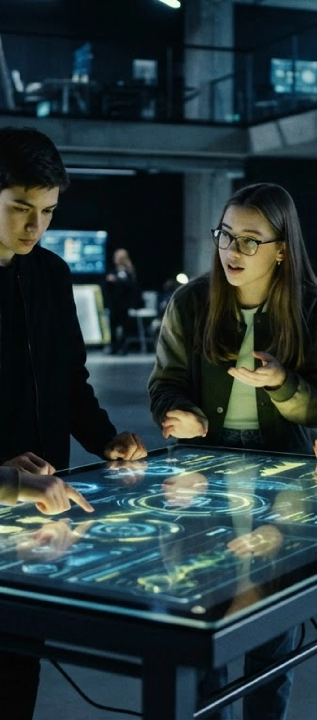 Estudiantes colaborando en un laboratorio de innovación